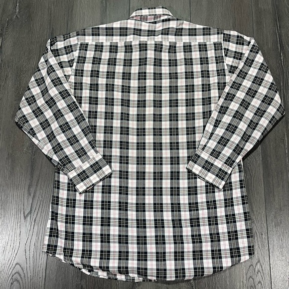 Vintage Sears‎ Roebuck Shirt Mens Medium 15.5  32/33 Tartan Plaid Button Up 80s - Picture 3 of 7